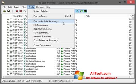 Captură de ecran Process Monitor pentru Windows 7