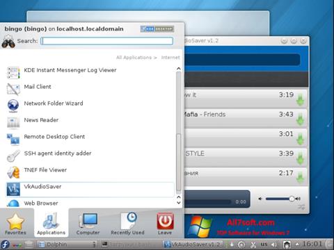 Captură de ecran VkAudioSaver pentru Windows 7