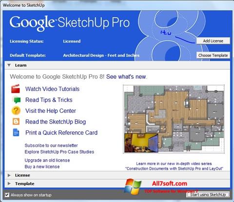 Captură de ecran Google SketchUp Pro pentru Windows 7