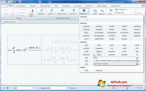 Captură de ecran MathCAD pentru Windows 7