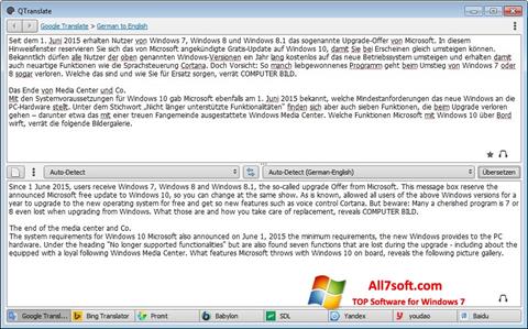 Captură de ecran QTranslate pentru Windows 7
