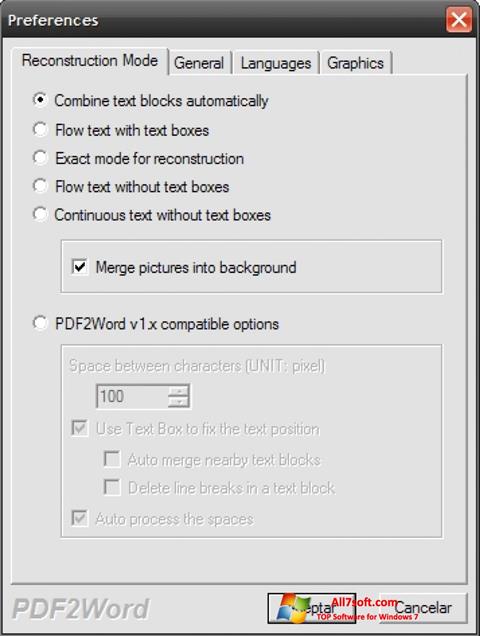 Captură de ecran PDF2Word pentru Windows 7