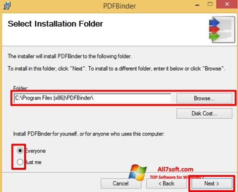 Captură de ecran PDFBinder pentru Windows 7