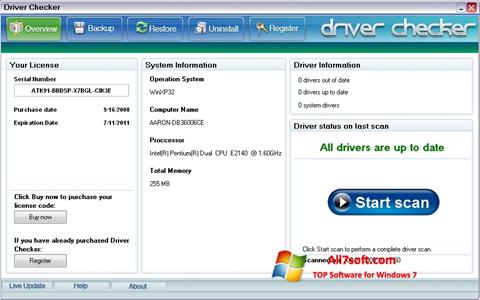 Captură de ecran Driver Checker pentru Windows 7
