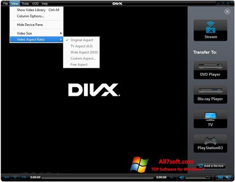 Captură de ecran DivX Player pentru Windows 7