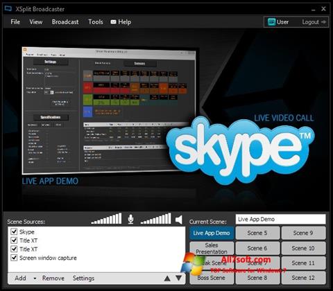 Captură de ecran XSplit Broadcaster pentru Windows 7
