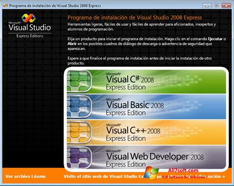 Captură de ecran Microsoft Visual Studio pentru Windows 7