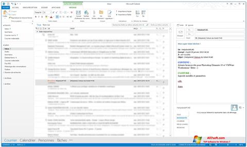 Captură de ecran Microsoft Outlook pentru Windows 7