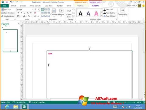Captură de ecran Microsoft Publisher pentru Windows 7