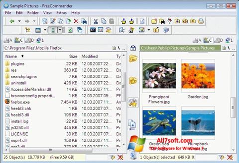 Captură de ecran FreeCommander pentru Windows 7