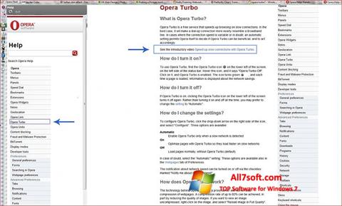 Captură de ecran Opera Turbo pentru Windows 7