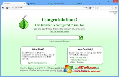 Captură de ecran Tor pentru Windows 7