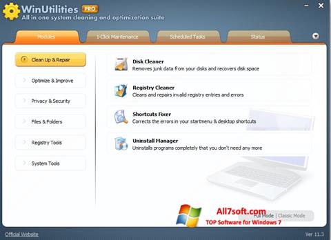 Captură de ecran WinUtilities Memory Optimizer pentru Windows 7