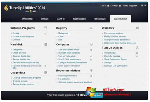 Captură de ecran TuneUp Utilities pentru Windows 7