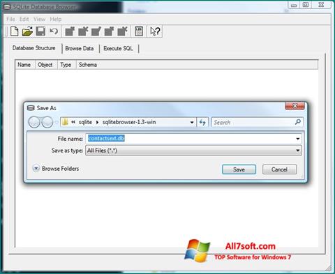 Captură de ecran SQLite Database Browser pentru Windows 7