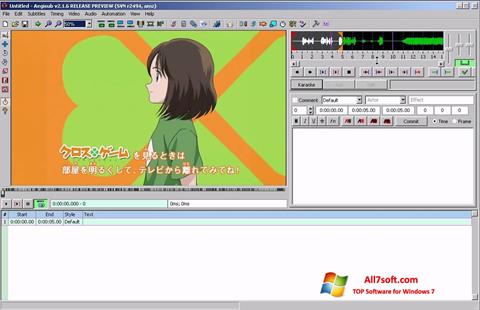Captură de ecran Aegisub pentru Windows 7
