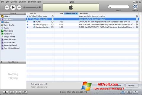 Captură de ecran iTunes pentru Windows 7