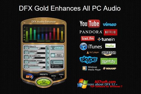 Captură de ecran DFX Audio Enhancer pentru Windows 7