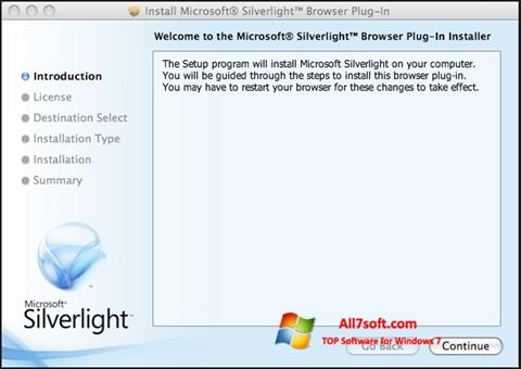 Captură de ecran Microsoft Silverlight pentru Windows 7