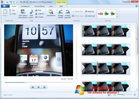Captură de ecran Windows Movie Maker pentru Windows 7