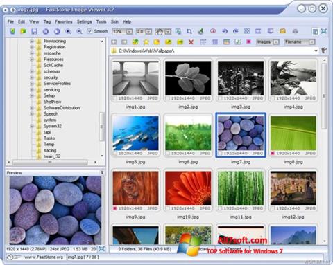 Captură de ecran FastStone Image Viewer pentru Windows 7