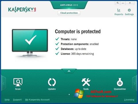 Captură de ecran Kaspersky AntiVirus pentru Windows 7