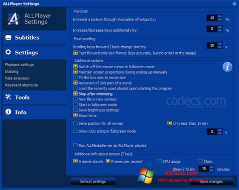Captură de ecran ALLPlayer pentru Windows 7