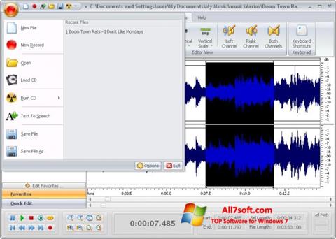 Captură de ecran Free Audio Editor pentru Windows 7