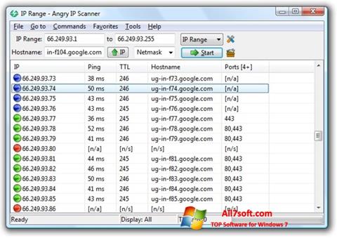 Captură de ecran Angry IP Scanner pentru Windows 7