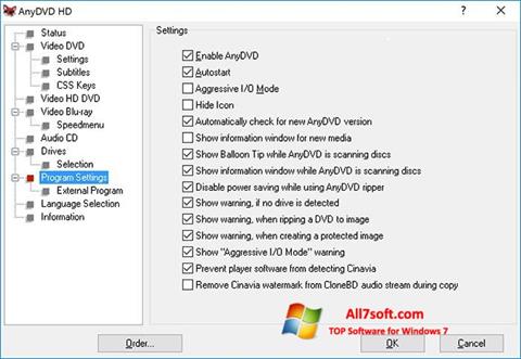 Captură de ecran AnyDVD pentru Windows 7