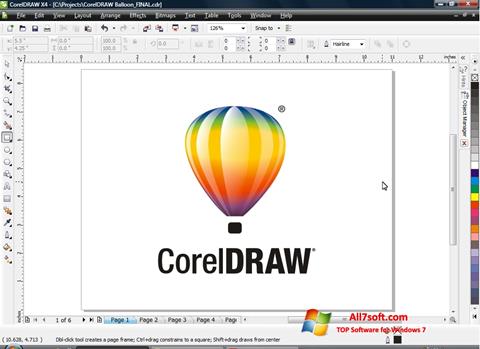 Captură de ecran CorelDRAW pentru Windows 7