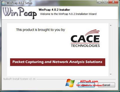 Captură de ecran WinPcap pentru Windows 7