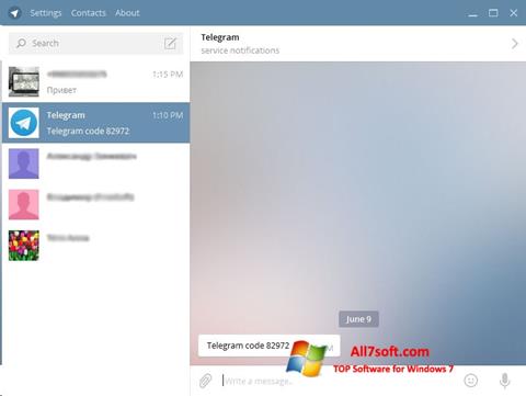 Captură de ecran Telegram Desktop pentru Windows 7