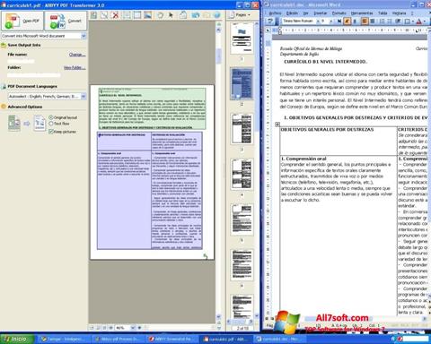 Captură de ecran ABBYY PDF Transformer pentru Windows 7