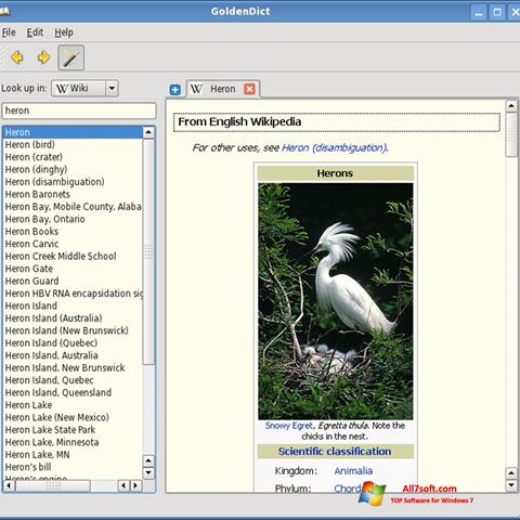 Captură de ecran GoldenDict pentru Windows 7