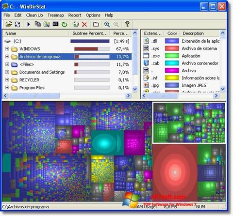 Captură de ecran WinDirStat pentru Windows 7