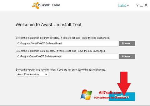 Captură de ecran Avast Uninstall Utility pentru Windows 7