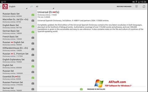 Captură de ecran ABBYY Lingvo pentru Windows 7
