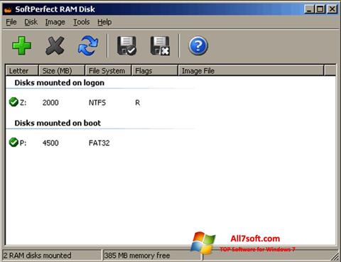 Captură de ecran SoftPerfect RAM Disk pentru Windows 7