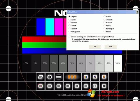 Captură de ecran Nokia Monitor Test pentru Windows 7