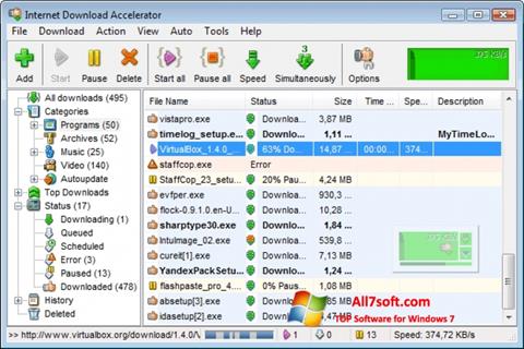 Captură de ecran Internet Download Accelerator pentru Windows 7