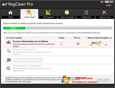 Captură de ecran RegClean Pro pentru Windows 7