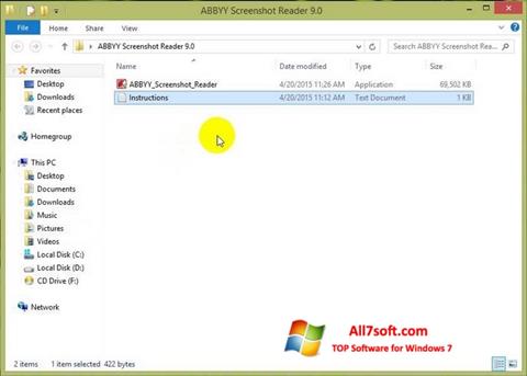 Captură de ecran ABBYY Screenshot Reader pentru Windows 7