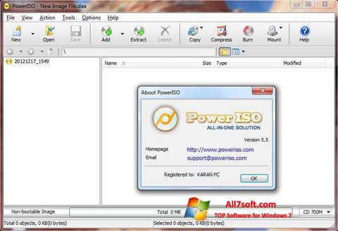Captură de ecran PowerISO pentru Windows 7