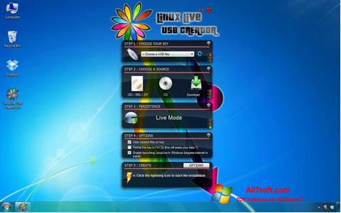 Captură de ecran LinuxLive USB Creator pentru Windows 7