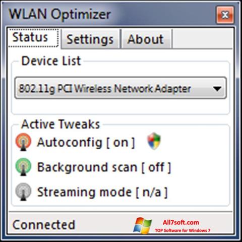 Captură de ecran WLAN Optimizer pentru Windows 7