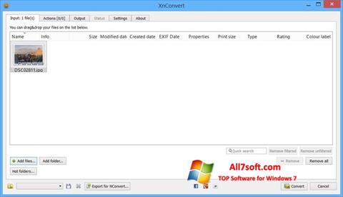 Captură de ecran XnConvert pentru Windows 7