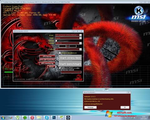 Captură de ecran MSI Kombustor pentru Windows 7