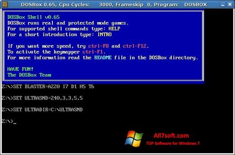 Captură de ecran DOSBox pentru Windows 7