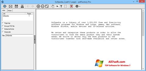 Captură de ecran pdfFactory Pro pentru Windows 7